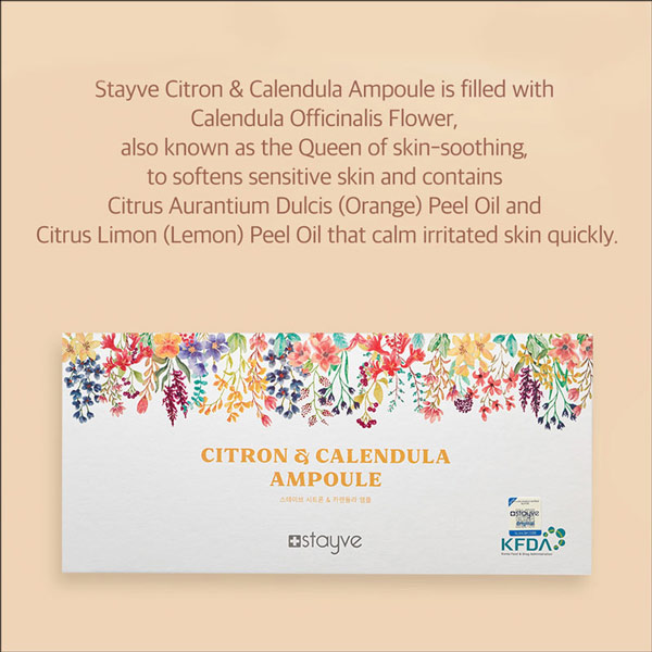 Stayve Citron & Calendula Soothing Ampoule – Hydrating Booster for Dry & Sensitive Skin - Image 4