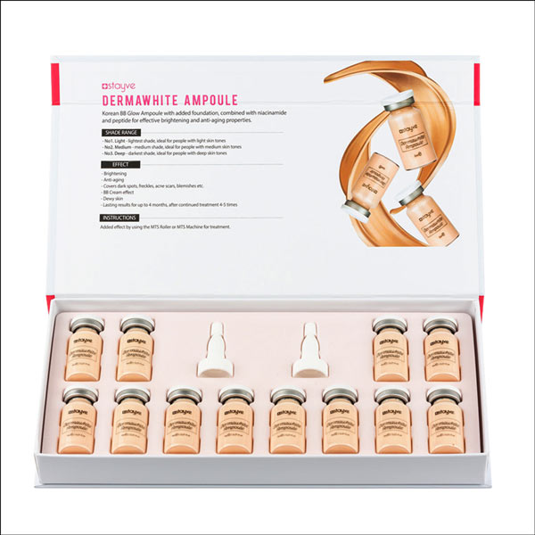 Stayve Korean BB Glow Ampoule 1 Light ( 12pcs x 8 ml )– Microneedling Serum for Fair Skin - Image 2