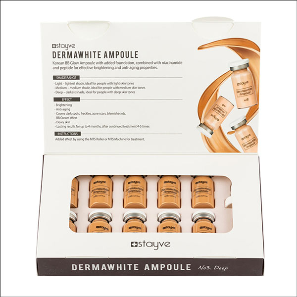Stayve BB Glow Ampoule 3 Deep (10pcsx8 ml)– Korean Serum for Tanned & Bronze Skin - Image 3