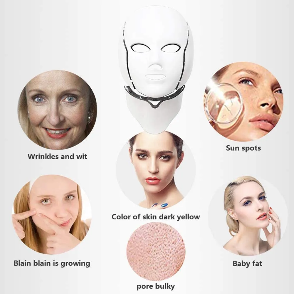 7 Color LED Mask for Face And Neck Light Skin Rejuvenation Lamp BLEDLAMP - Image 8