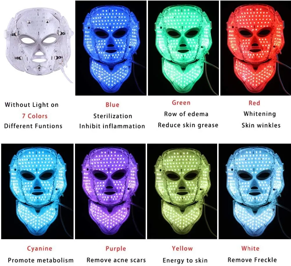 7 Color LED Mask for Face And Neck Light Skin Rejuvenation Lamp BLEDLAMP - Image 3