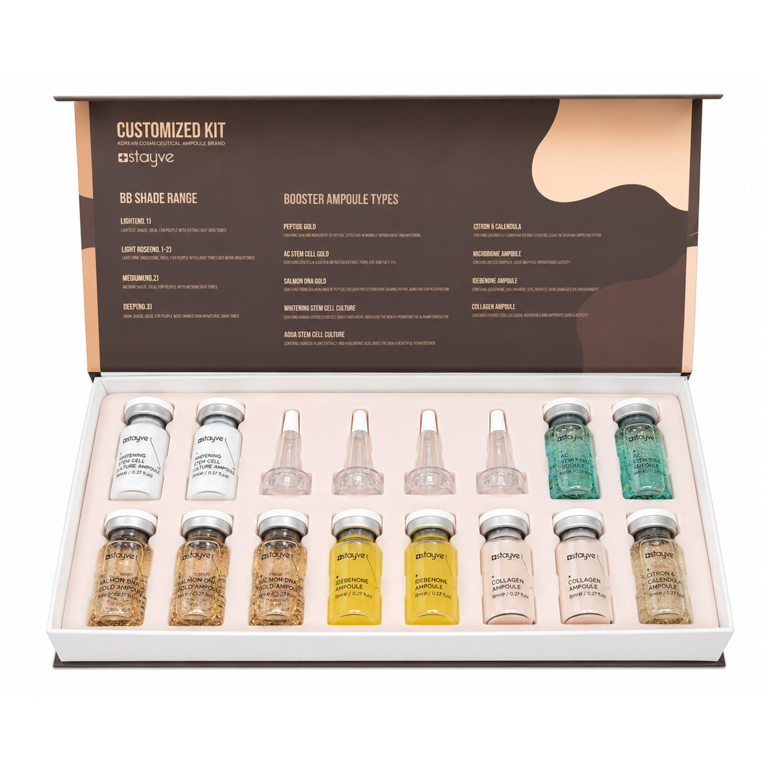 Stayve Booster Customized Kit: 5x Korean Ampoules for Microneedling & Mesotherapy | Anti-Aging, Hydrating, Firming & Soothing Serums BBGBSK-2