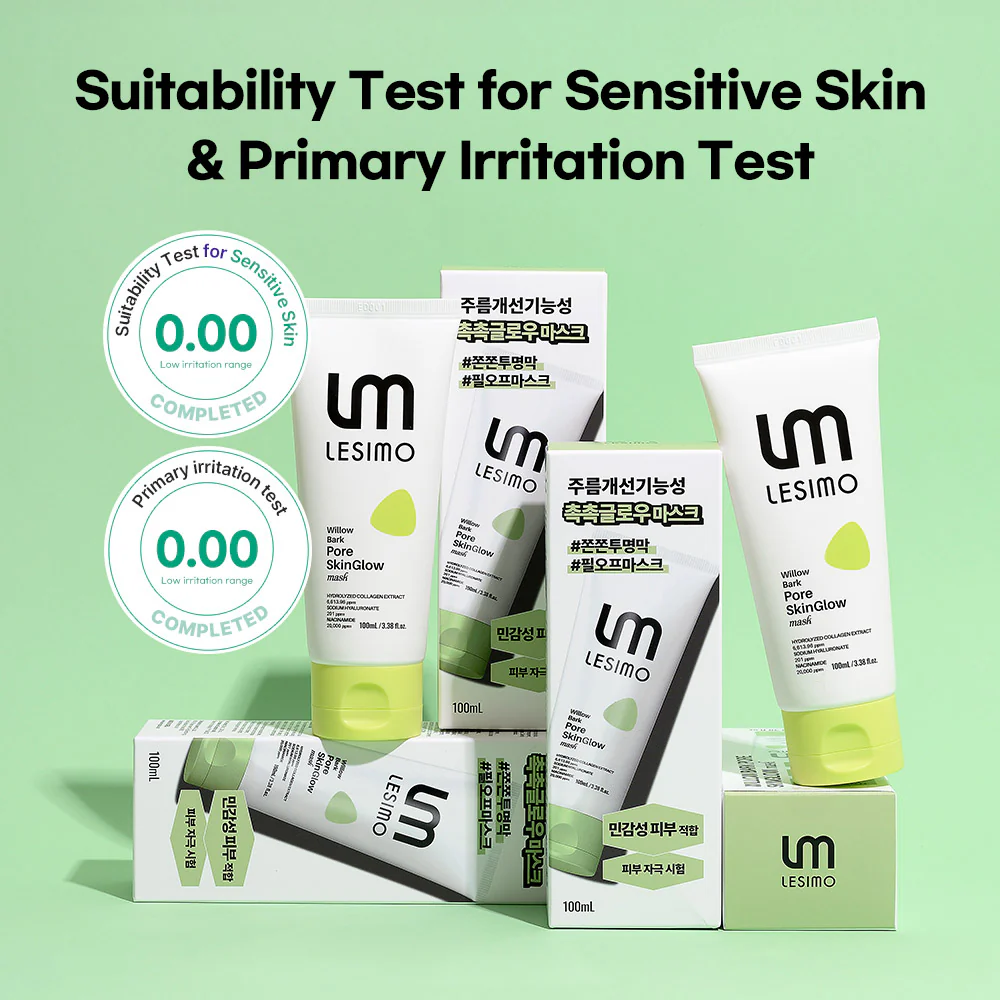 Lesimo Willow Bark Pore SkinGlow Mask 100ml - Hydrolyzed Collagen Wrapping Mask, Peel-off Mask, Pore Lifting and Minimizing, Korean skincare LWBPSM - Image 7