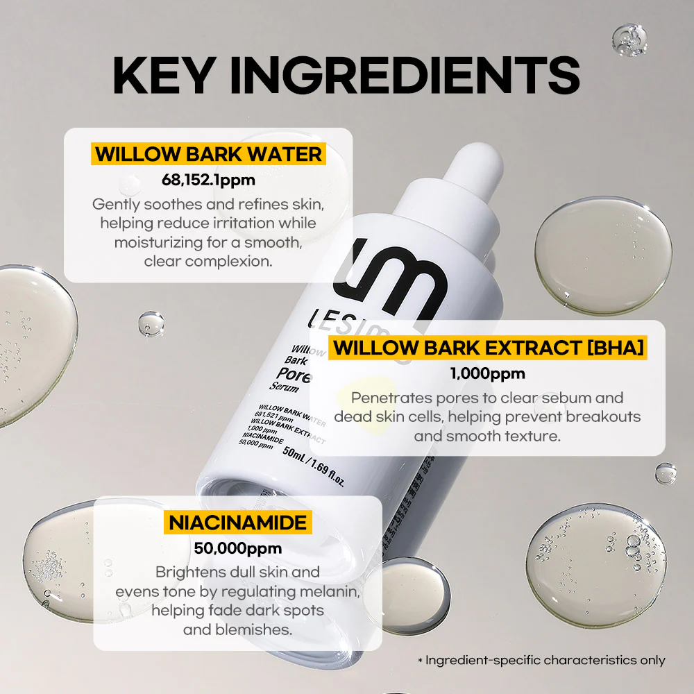 Lesimo Willow Bark Pore Serum 50ml - Pores, Textured, Bumpy / Vegan & Cruelty – Free LWBPS - Image 5