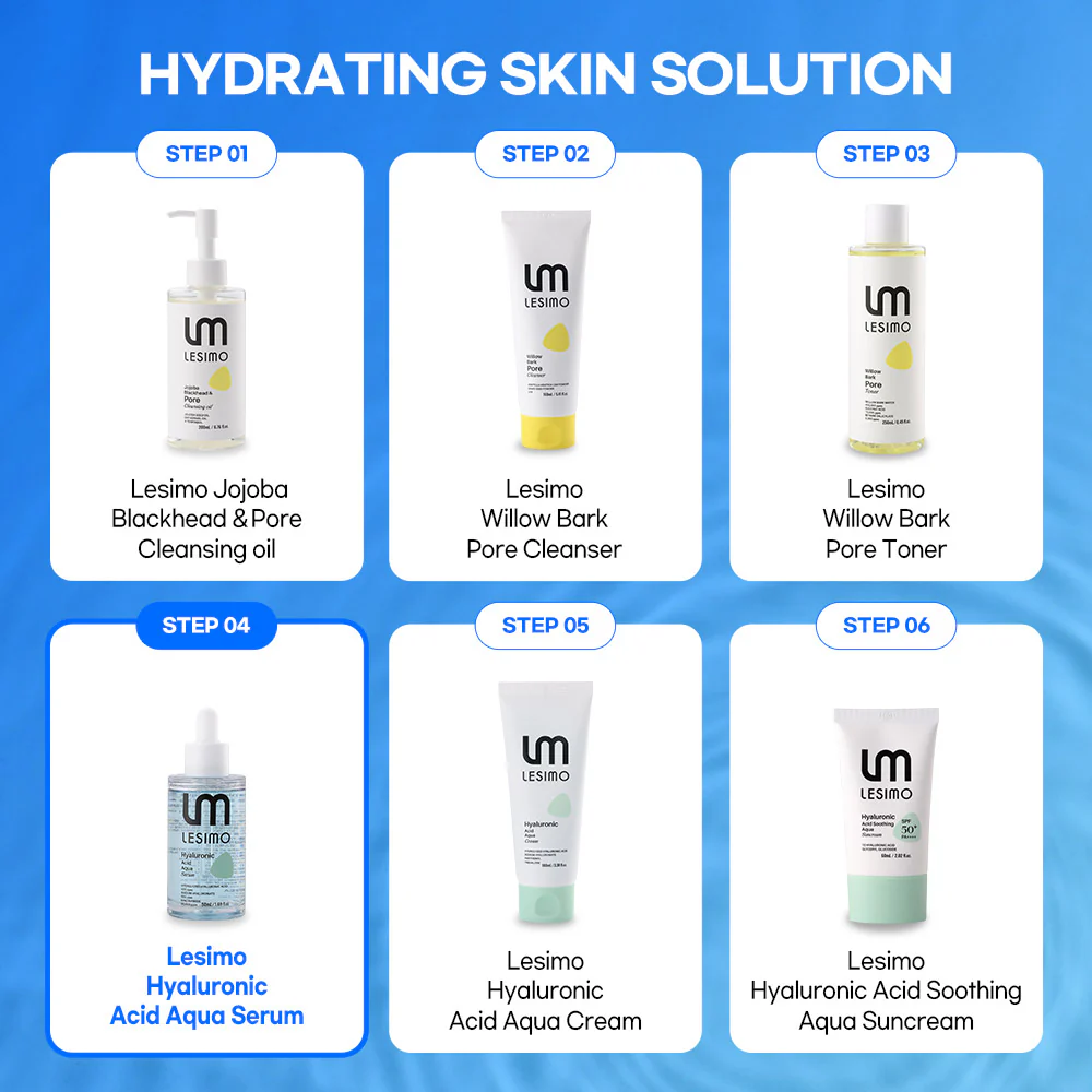 Lesimo Hyaluronic Acid Aqua Serum 50ml - Hydrating, Moisture Serum, Concentrated Anti-Aging Moisturizer for Dry LHAAS - Image 9