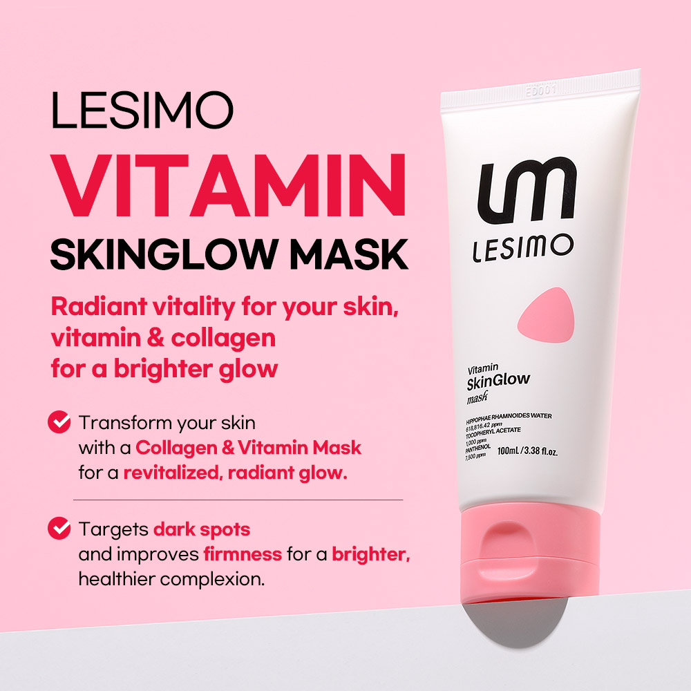 Lesimo Vitamin SkinGlow Mask 100ml - Hydrolyzed Collagen Wrapping Mask, Peel-off Mask, Even out skin tone, Korean skincare LVSGM - Image 2
