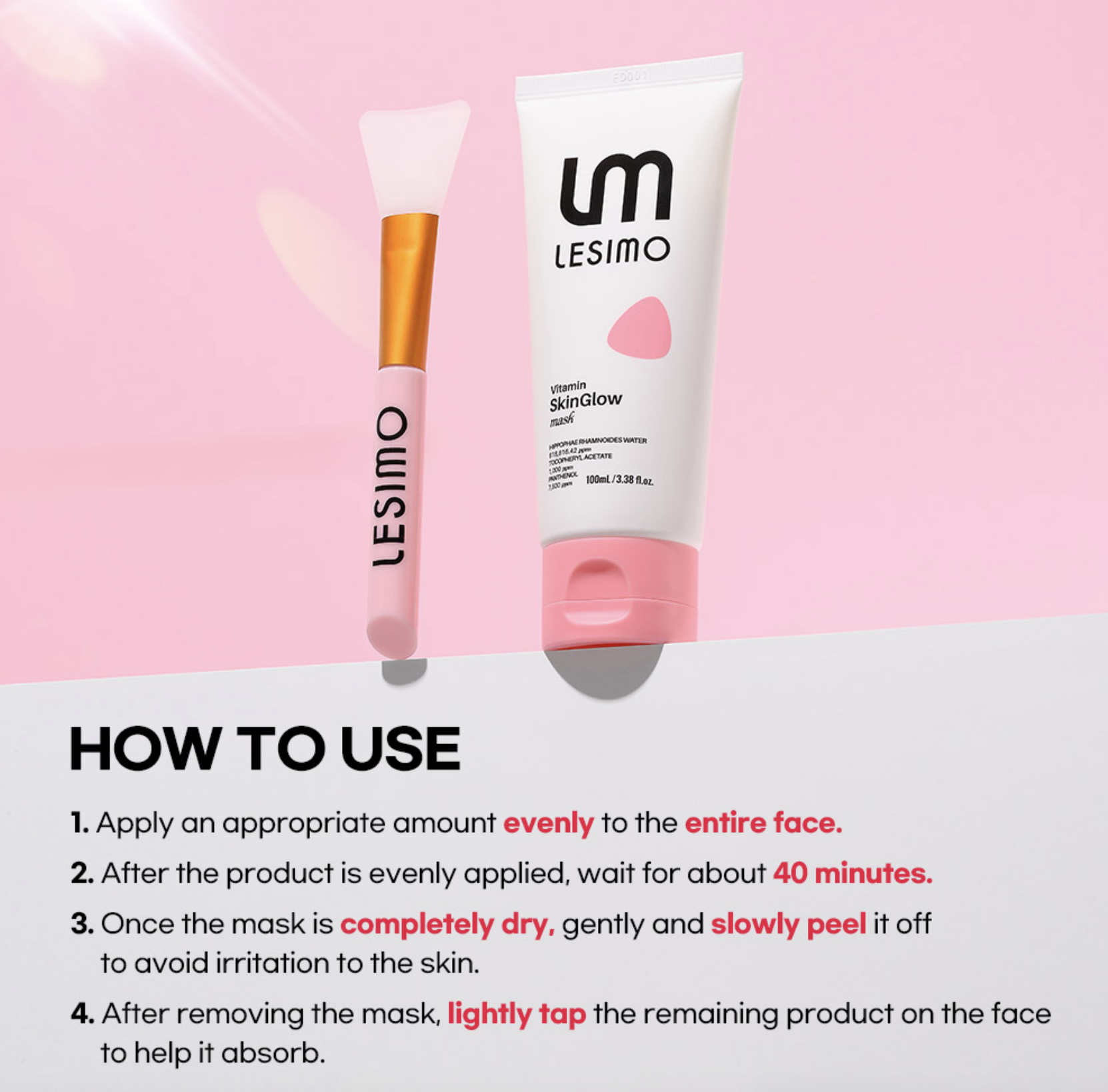Lesimo Vitamin SkinGlow Mask 100ml - Hydrolyzed Collagen Wrapping Mask, Peel-off Mask, Even out skin tone, Korean skincare LVSGM - Image 7